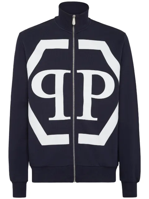 Philipp Plein Hexagon logo-print sweatshirt Blue LABCMJB2712PJY002N