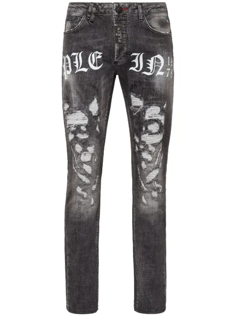 Philipp Plein denim trousers super straight cut TM Grey LABCMDT2869PDE004N