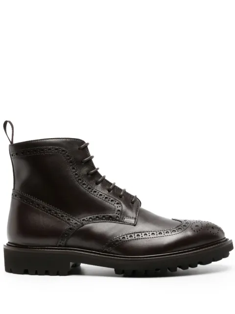 Scarosso Thomas perforated-detailing leather boots Black THOMASBOOTBBRCALF