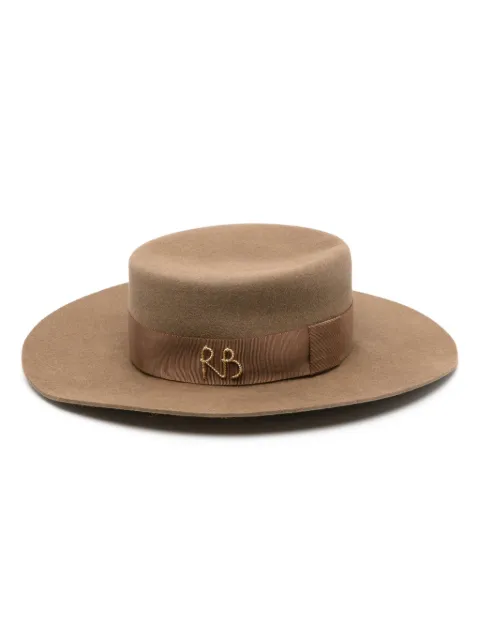 Ruslan Baginskiy Canotier wool-felt hat Brown CNT037F3CHA9PMRB