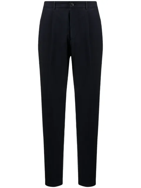 Dell'oglio pleated cotton-blend tapered trousers Blue IRNODYE3099