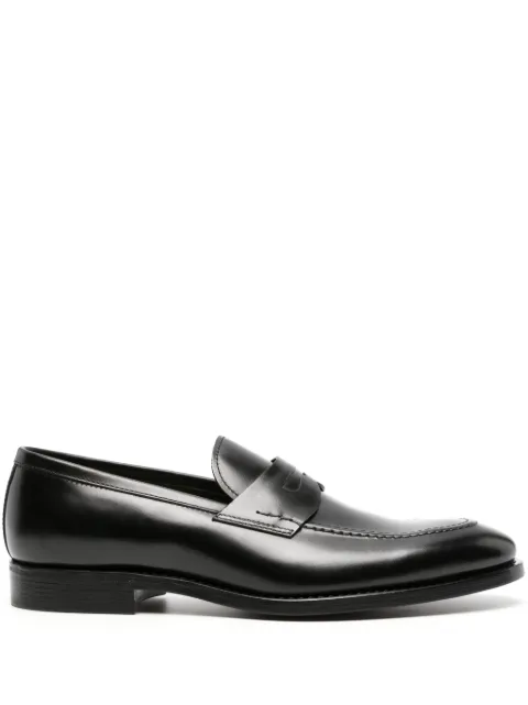 Henderson Baracco penny-slot leather loafers Black 51405B1