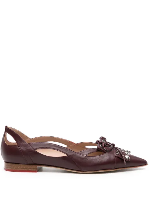 Scarosso Cherry leather ballerina shoes Purple SPICYBALLBURCALF