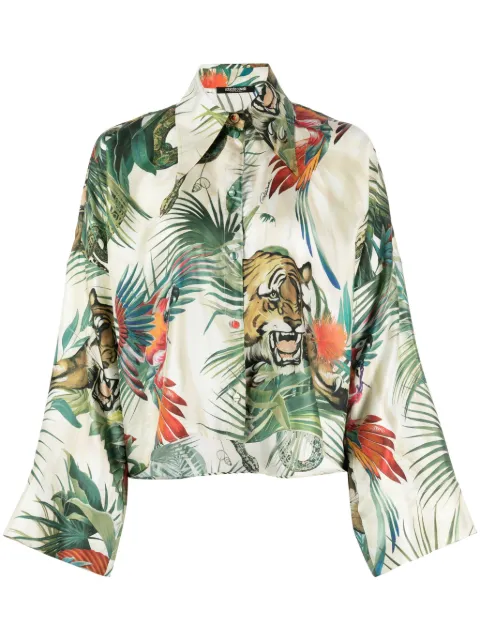 Roberto Cavalli graphic-print silk shirt Multicolour SKT7054QI88