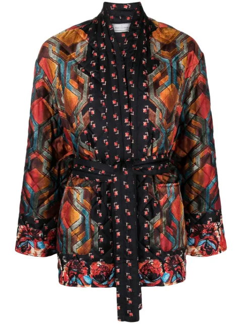 Pierre-Louis Mascia self-tied quilted jacket Black ALOEKM11413
