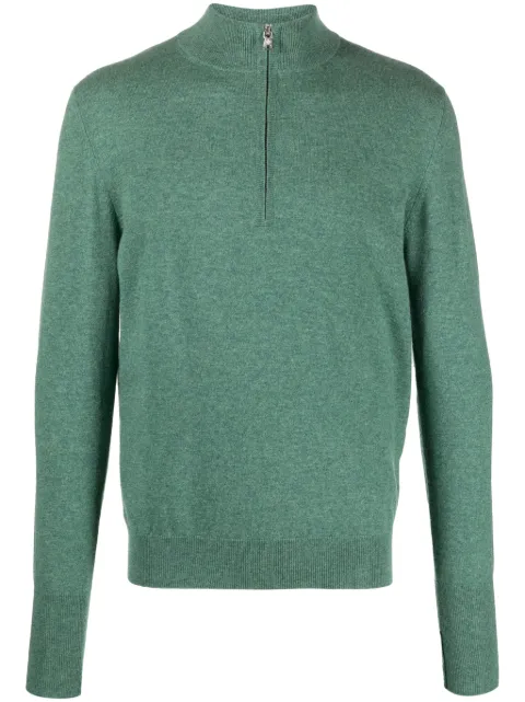 Ballantyne short-zip cashmere jumper Green B2P20612K00