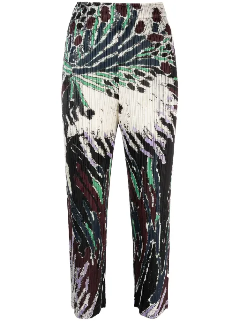 Pleats Please Issey Miyake Frosty Forest pleated cropped trousers Black PP38JF703