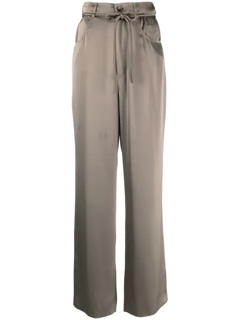 Nanushka Sato satin-finish palazzo pants Brown NW24RSPA02394