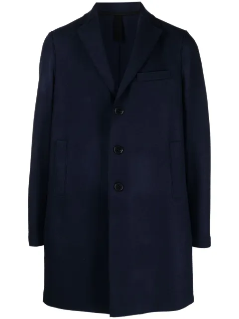 Harris Wharf London felted single-breasted coat Blue C9101MPS