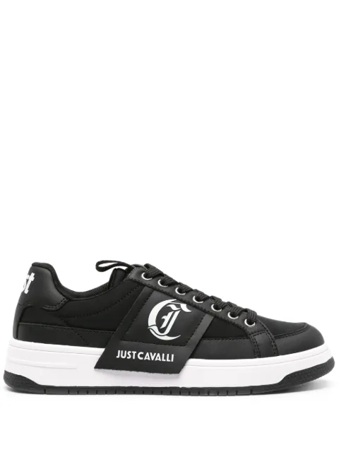 Just Cavalli logo-print leather sneakers Black 76RA3SM1ZP395