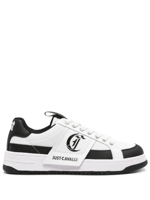 Just Cavalli logo-print leather sneakers White 76RA3SM1ZP395