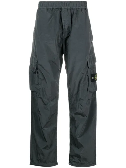 Stone Island compass-motif cargo trousers Grey 791531019