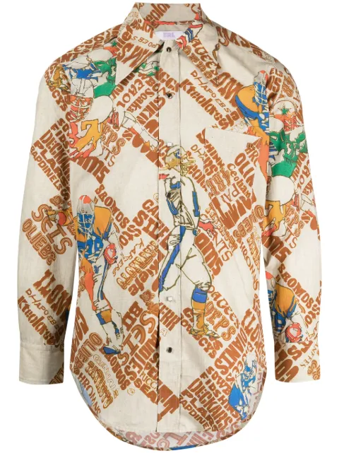 ERL graphic-print cotton shirt Brown ERL07B006