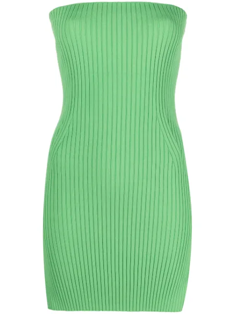 Nanushka Brynn ribbed-knit strapless top Green NW24RSTP01067