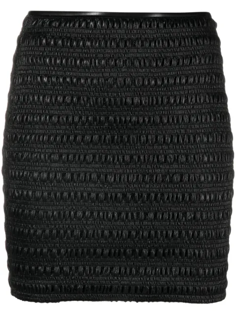 Nanushka Ceara smocked mini skirt Black NW24RSSK00299