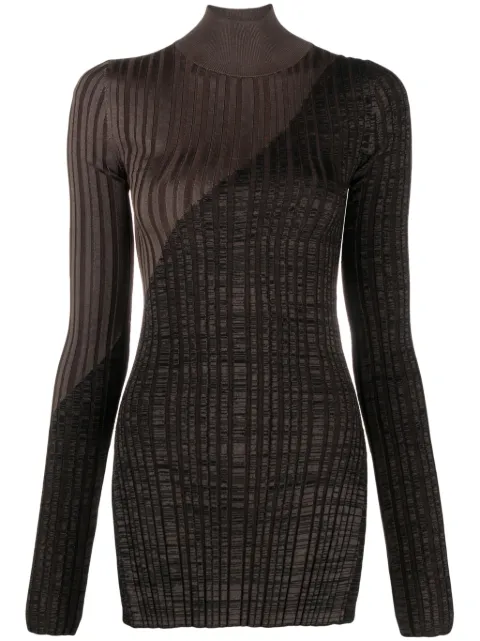 Nanushka Zareen high-neck ribbed jumper Brown NW24RSTP03698