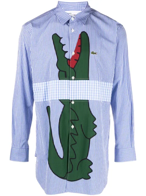 Comme Des Garçons Shirt x Lacoste logo-print checked shirt Blue FLB009