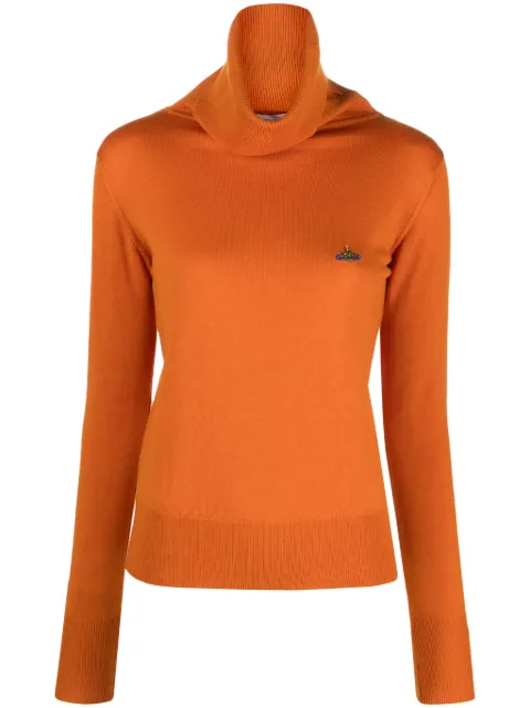Vivienne Westwood Giulia Orb-embroidered jumper Orange 18030033Y0006