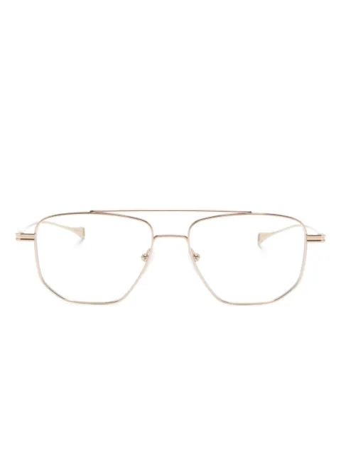Dita Eyewear matte pilot-frame glasses Gold DLX115A