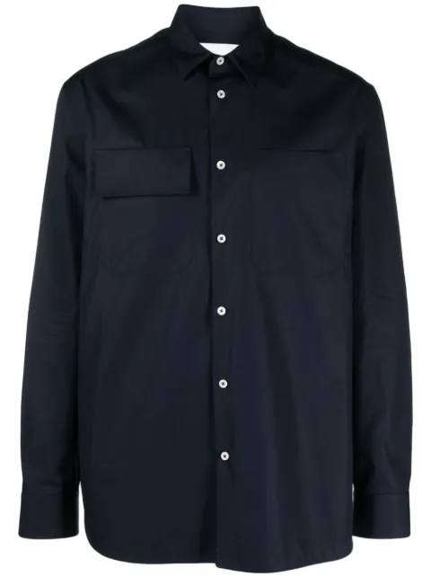 Jil Sander pointed-collar organic cotton shirt Blue J23DL0002J45001