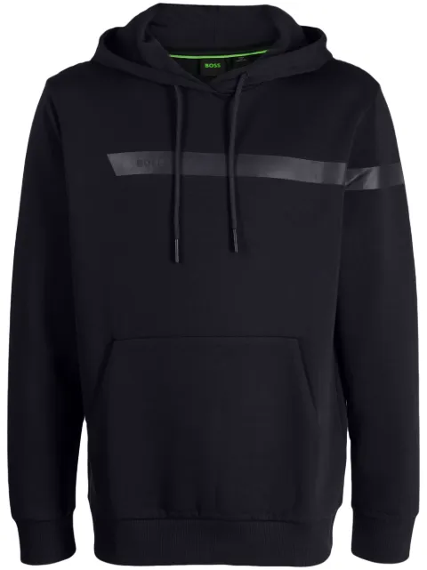 BOSS Soody logo-rubberised hoodie Grey 50498277