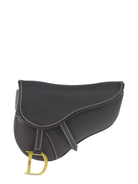 Christian Dior Pre-Owned 2003 Saddle leather belt bag Black 71BM0093