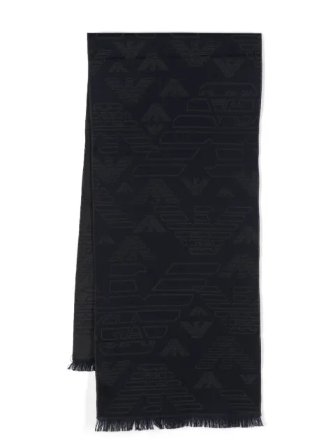 Emporio Armani Eagle-head jacquard scarf Blue 625009CC306