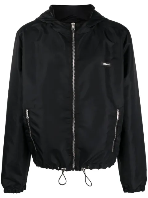 Coperni satin-finish hooded jacket Black COPOW13225MEN
