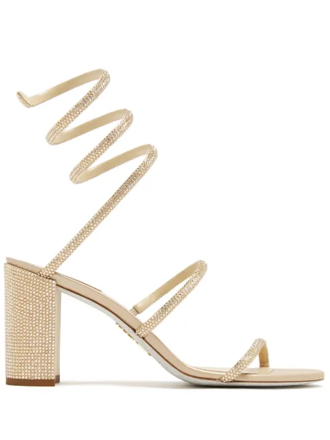 René Caovilla Cleo 80mm crystal-embellished sandals Neutrals C12037080R001V104