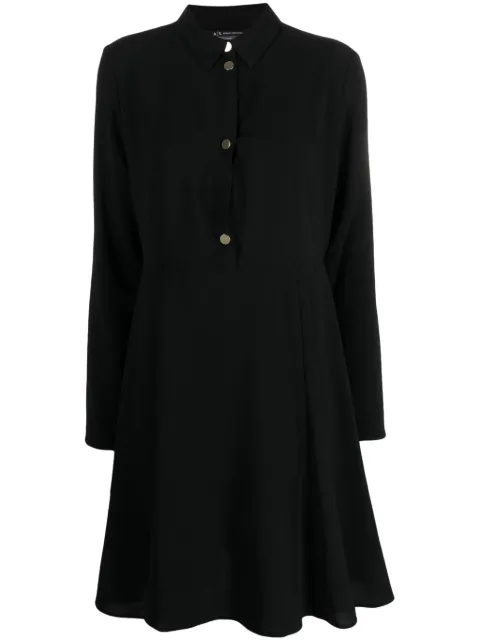 Armani Exchange logo-patch flared dress Black 6RYA16YN9JZ
