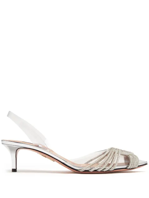 Aquazzura 50mm Gatsby pumps Silver GAPMIDL0SYPCCC