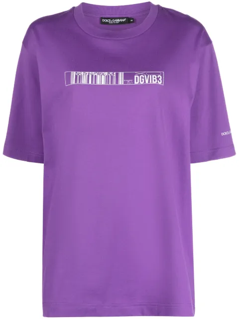 Dolce & Gabbana DG VIBE cotton T-shirt Purple F8U94TG7K3D