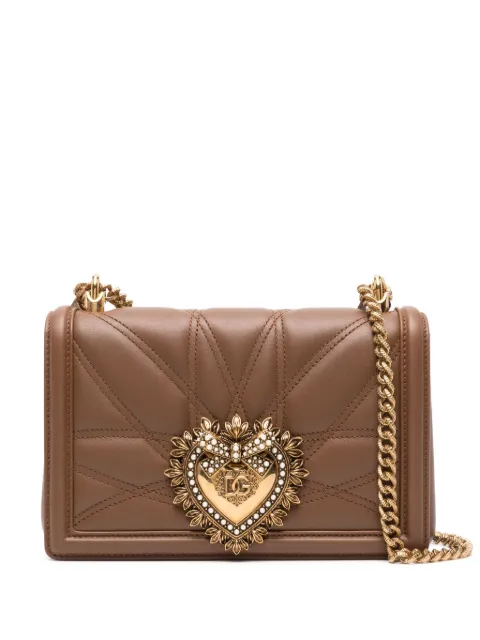 Dolce & Gabbana medium Devotion quilted shoulder bag Brown BB7158AW437
