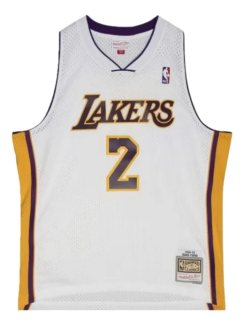 Mitchell & Ness Alternate Jersey "NBA LA Lakers 2002 Derek Fisher" t-shirt Neutrals SMJY4441LAL02DFIWHIT