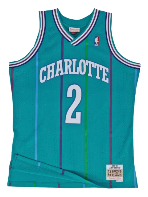 Mitchell & Ness x NBA Charlotte Hornets 92 Larry Johnson Swingman Road tank top Green SMJYGS18147CHOTEAL92LJO