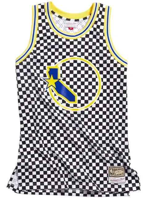 Mitchell & Ness "NBA Golden State Warriors" Checked Swingman jersey Black BA8A45GSWWMYO