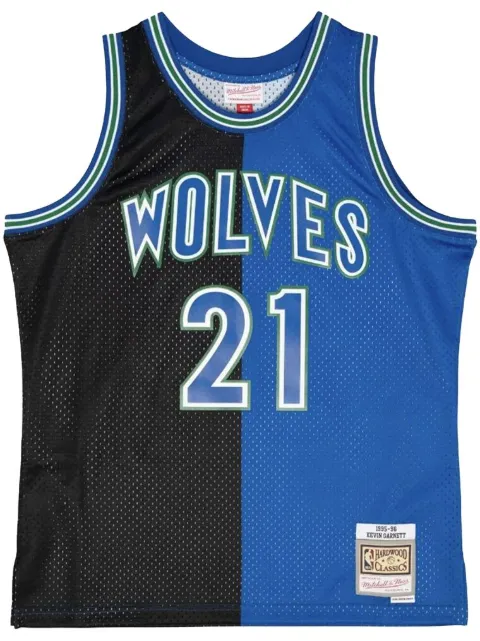 Mitchell & Ness "NBA Timberwolves 1995 Kevin Garnett" Split Swingman basketball jersey Blue SMJY4845MTI95KGABLBK