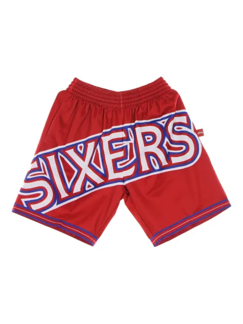 Mitchell & Ness logo-print shorts Red SHORBW19147P76RED1