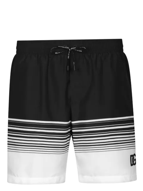 Dolce & Gabbana stripe-print swim shorts Black M4A13TFIM35