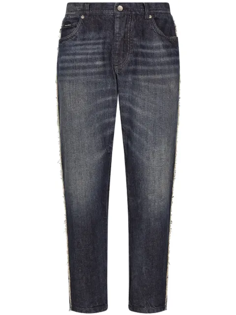 Dolce & Gabbana logo-plaque tapered jeans Black GYJDADG8KG1