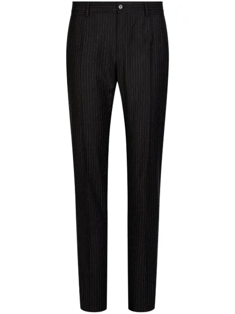 Dolce & Gabbana rhinestone-embellished straight-leg trousers Black GY7BMTFR2VB