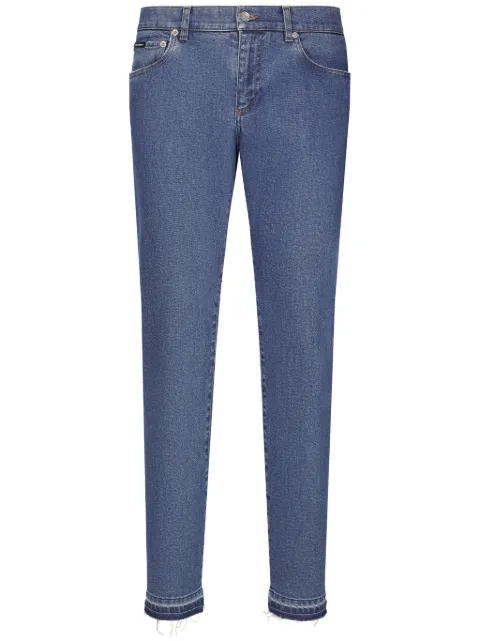 Dolce & Gabbana slim-cut logo-patch jeans Blue GY07CDG8HN7