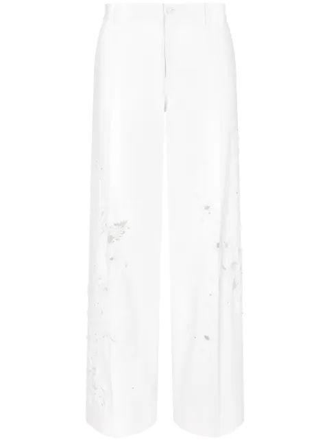 Dolce & Gabbana floral-lace cotton trousers White GVKXHZGH636