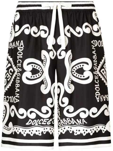 Dolce & Gabbana logo-print silk shorts Black GV37ATHI1QD
