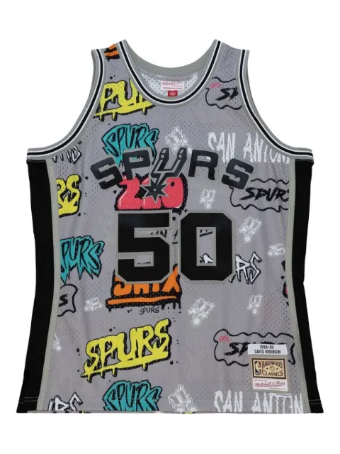 Mitchell & Ness Slap Sticker Swingman "NBA Spurs 1998 David Robinson" t-shirt Grey TFSM4768SAS98DRBGREY