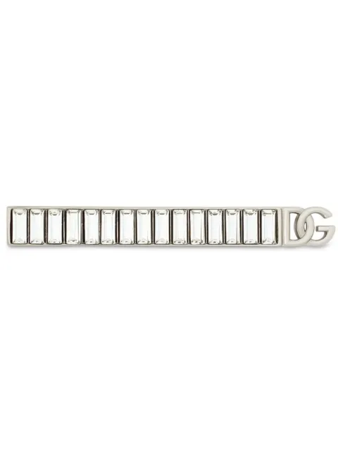 Dolce & Gabbana logo-plaque crystal-embellished tie clip Silver WTQ1X1W1111