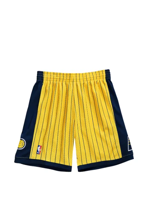 Mitchell & Ness NBA Indiana Pacers 99 striped swingman shorts Yellow SMSHAC19177IPAYWNY99