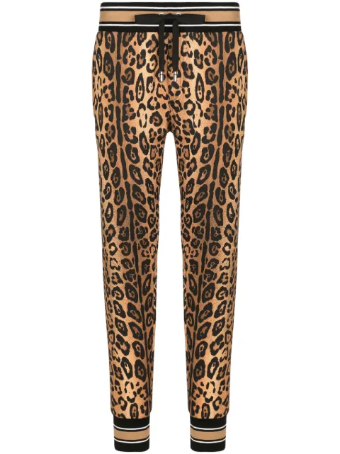 Dolce & Gabbana leopard-print cotton track pants Brown GP07VTII7B4