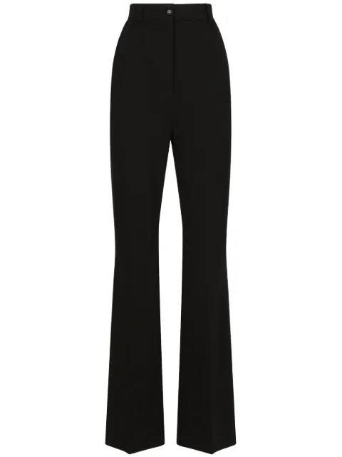 Dolce & Gabbana DNA high-waisted pressed-crease flared trousers Black FTCPZTFUGN7