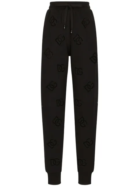 Dolce & Gabbana logo-embroidered drawstring-waistband track pants Black FTCP7ZGDB9U